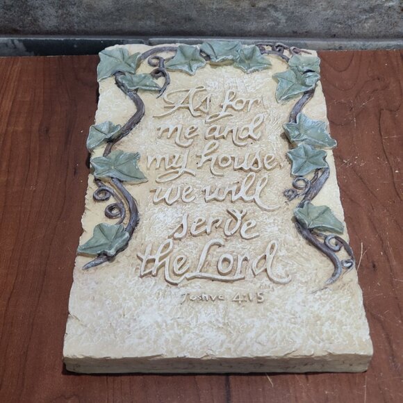 Plaster Wall Plaque Christian Inspirational Quote But As For Me and My House - Picture 4 of 11